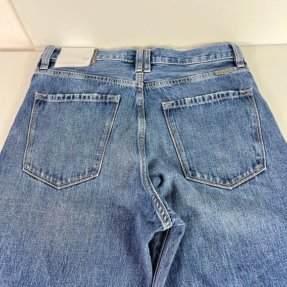 KanCan Jeans Womens 27 90s High Rise Wide Leg Flare Blue Distressed Cotton Denim - Picture 10 of 16